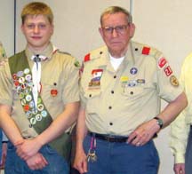 Dot's newest Eagle Scout: Martin Chomicki, left, with Scoutmaster Joe Barry